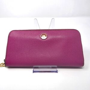 Loewe Pink Zip Around Wallet With Gold Hardware